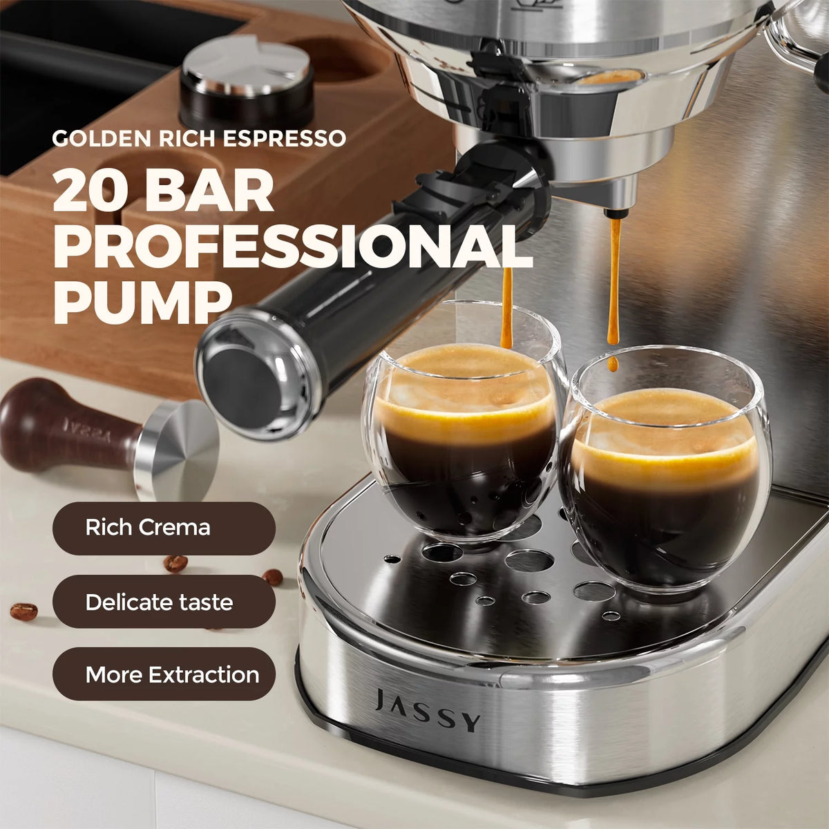 20 Bar Espresso Coffee Maker with Milk Frother I851013