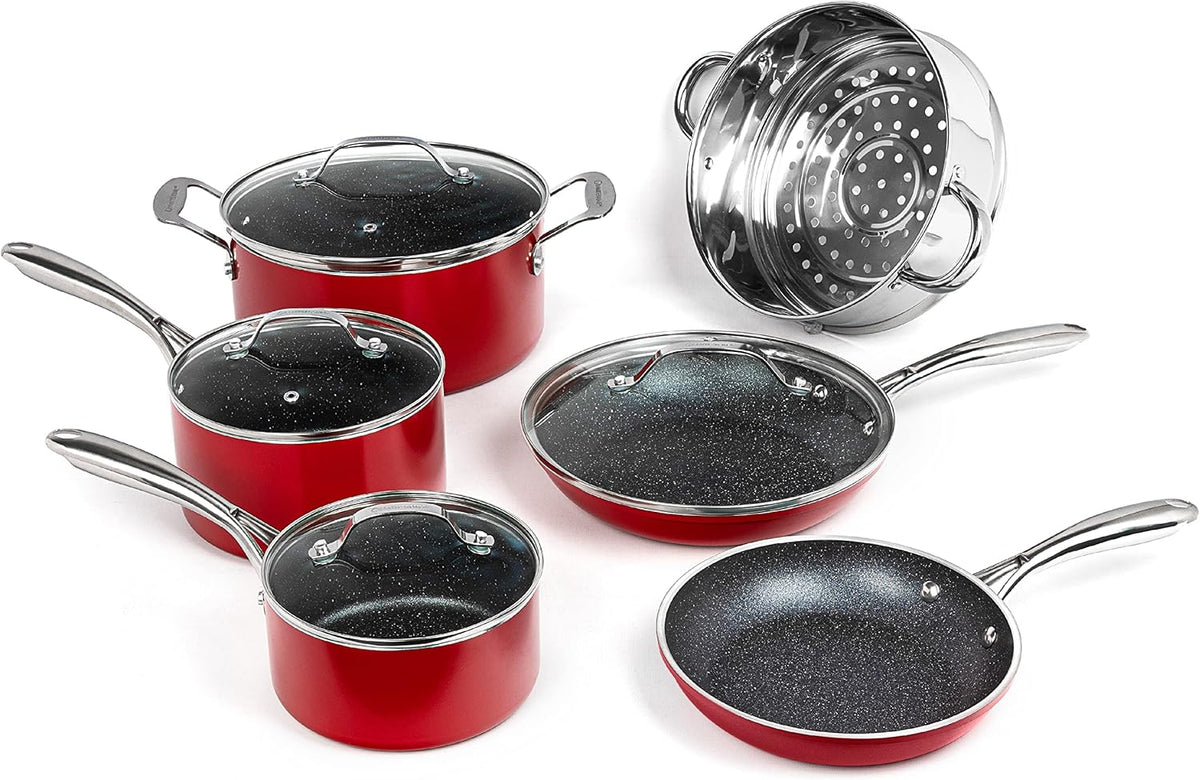 10pc Nonstick Granite Stone Cookware Set U3590