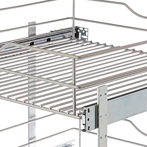 20.625 in. W x 21.75 in. D x 16.25 in. H Double Tier Pull Out Cabinet Organizer, Frosted Nickel D179