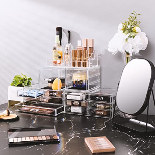 Clear Stackable 12 Drawers Makeup Organizer H502896