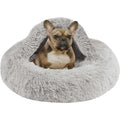 Soft Faux Fur Cat Bed Cave Hooded Blanket Dog Couch B436505