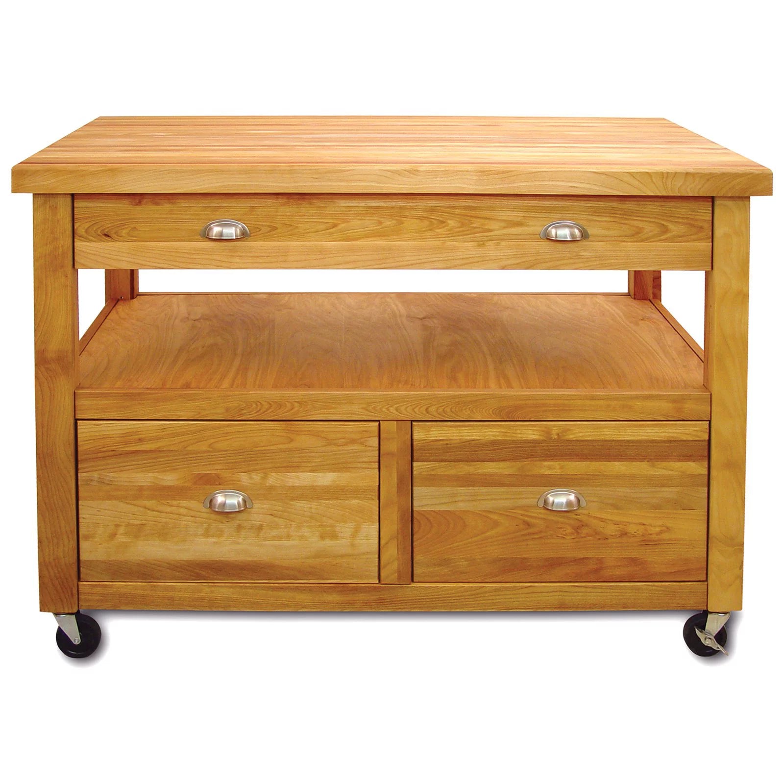 Natural Butcher Block Island Workcenter H556
