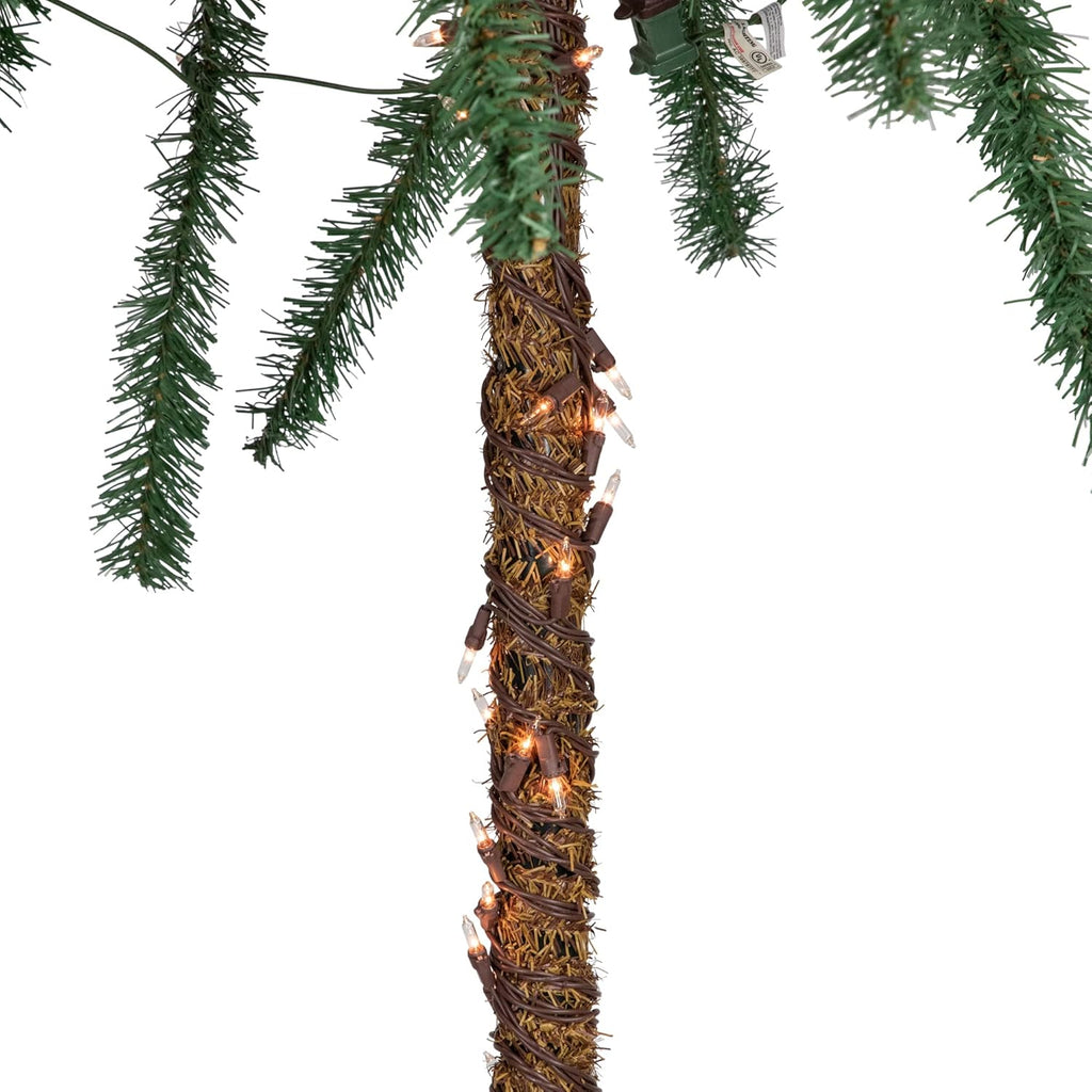 6' Pre-Lit Dual Artificial Tropical Palm Trees J359410
