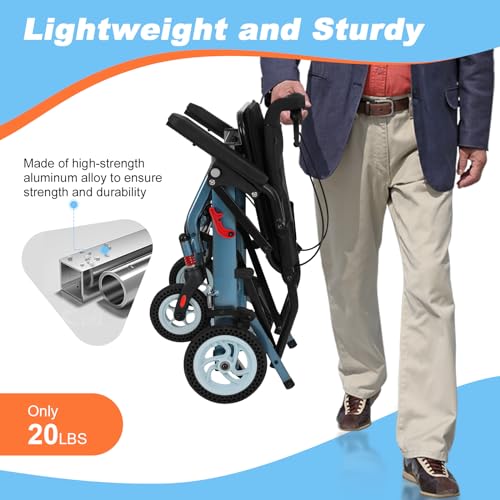 Ultra Light Transport Wheelchair with 8IN Honeycomb Tires T3660
