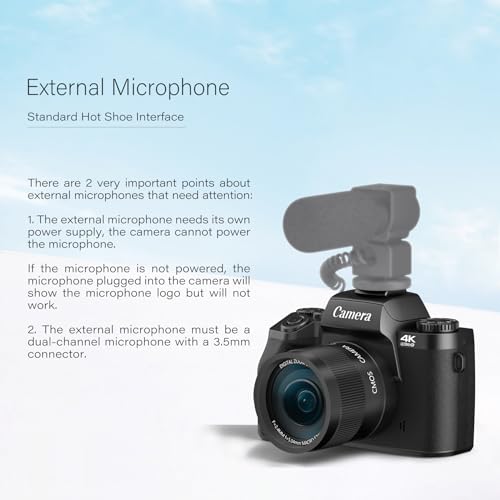 4K 64MP WiFi Touch Screen Digital Camera with Flash, 32GB SD Card, Lens Hood, 3000mAH Battery - Black C8337