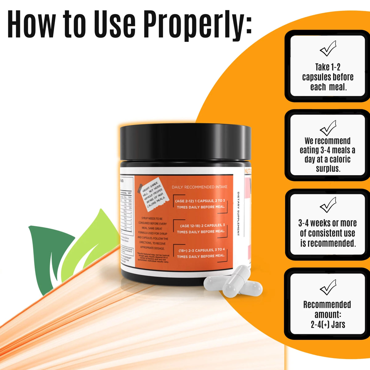 Weight Gain Capsules - 6 OZ Jar B368650