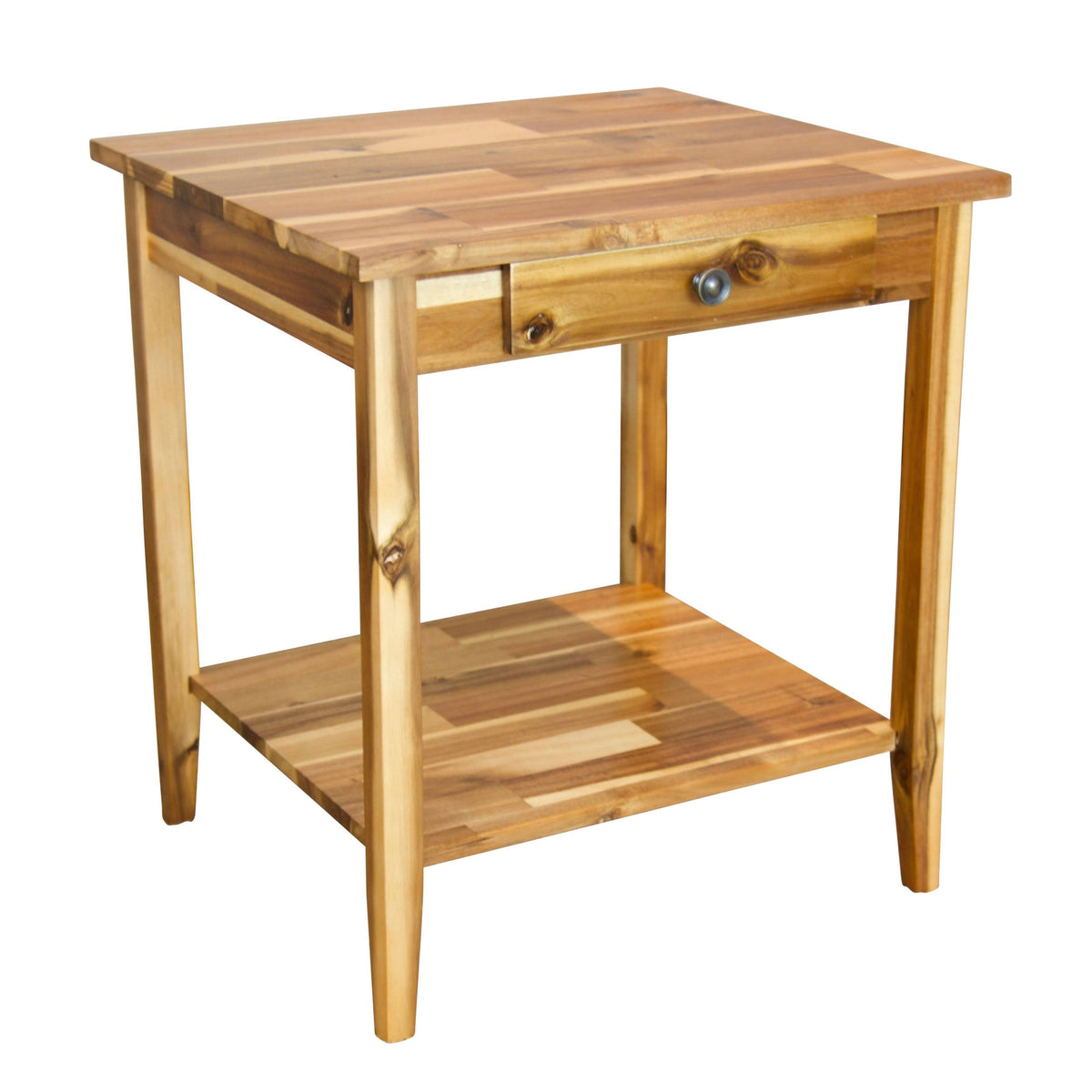 Solid Acacia 1-Drawer End Table - Mahogany X361
