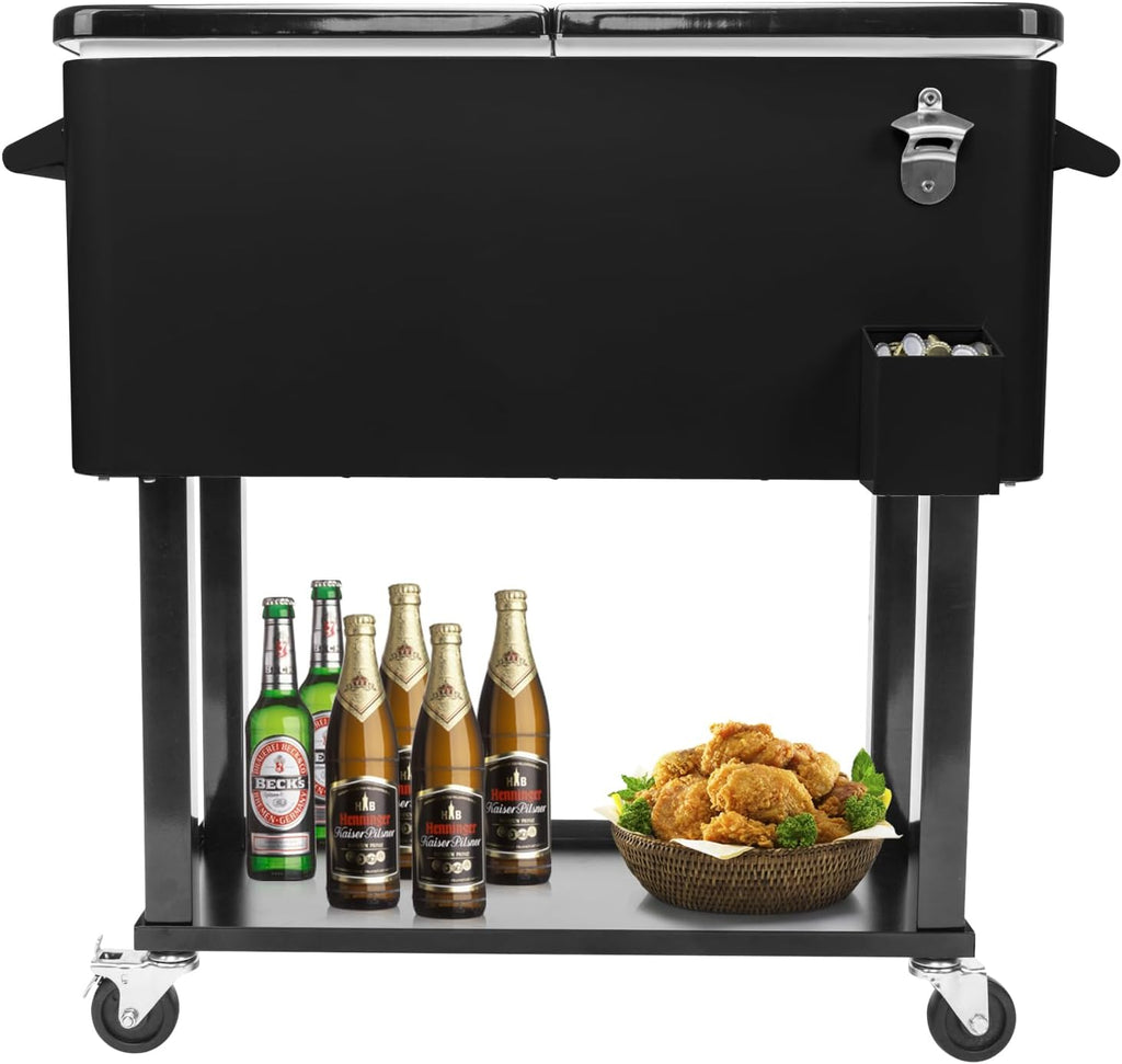 80 Quart Rolling Ice Chest with Shelf U57852