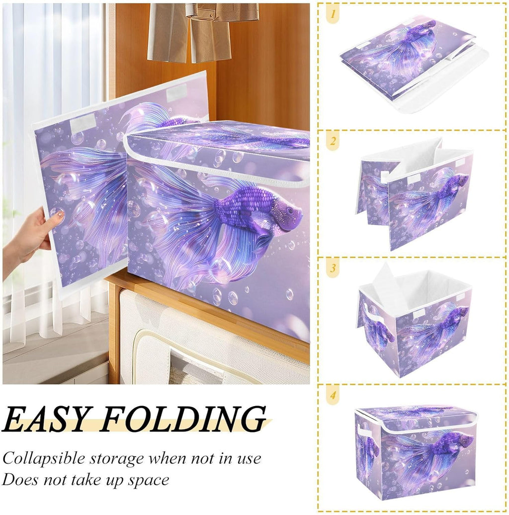 Containers Baskets with Lids Fabric Foldable Storage Bins Organizer with Lid Collapsible Storage Boxes Z26199