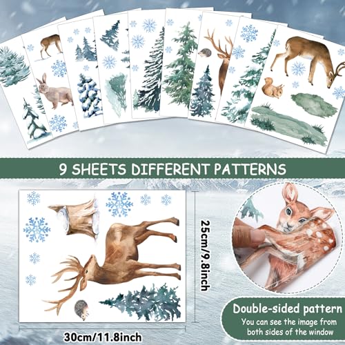 94 Pcs Christmas Tree & Reindeer Window Stickers U10948