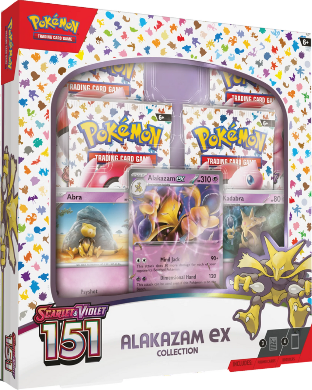 Pokemon Trading Card Games Scarlet & Violet 151 Collection Alakazam Ex - 4 Booster Packs Q233835