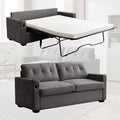 Beige Queen Pull Out Sofa Bed with Memory Foam Mattress N53835