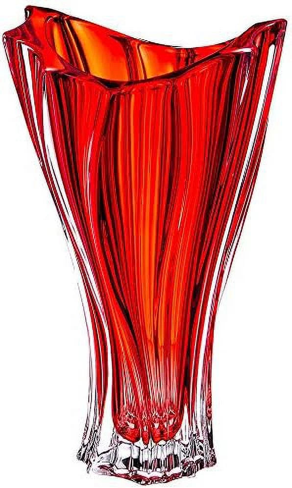Red 12'' Crystal Glass Vase M159