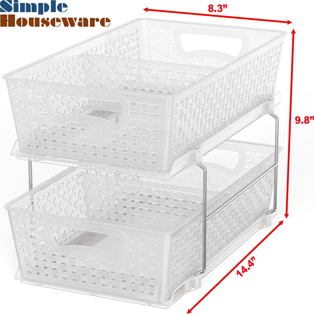 2 Tier Pull-Out Sliding Drawer Under-Sink Storage Organizer Tray O2684