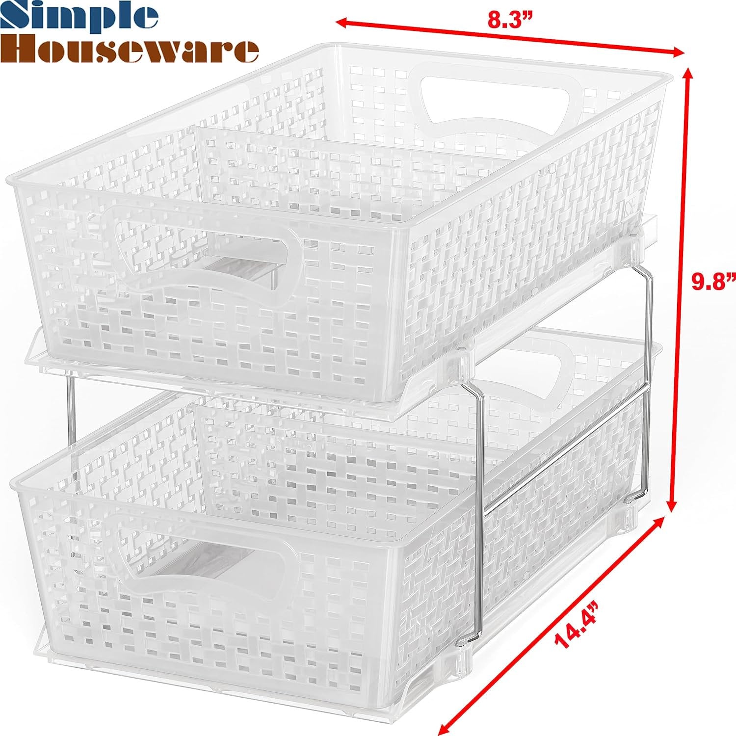 2 Tier Pull-Out Sliding Drawer Under-Sink Storage Organizer Tray O2684