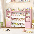 Pink 8 Toy Bins Storage Organizer with Shelf D705