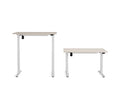 White Base & Light Oak Top Height-Adjustable Desk T741403
