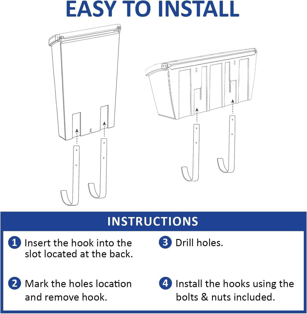 White Plastic Horizontal Mailbox with Newspaper Hook E992394