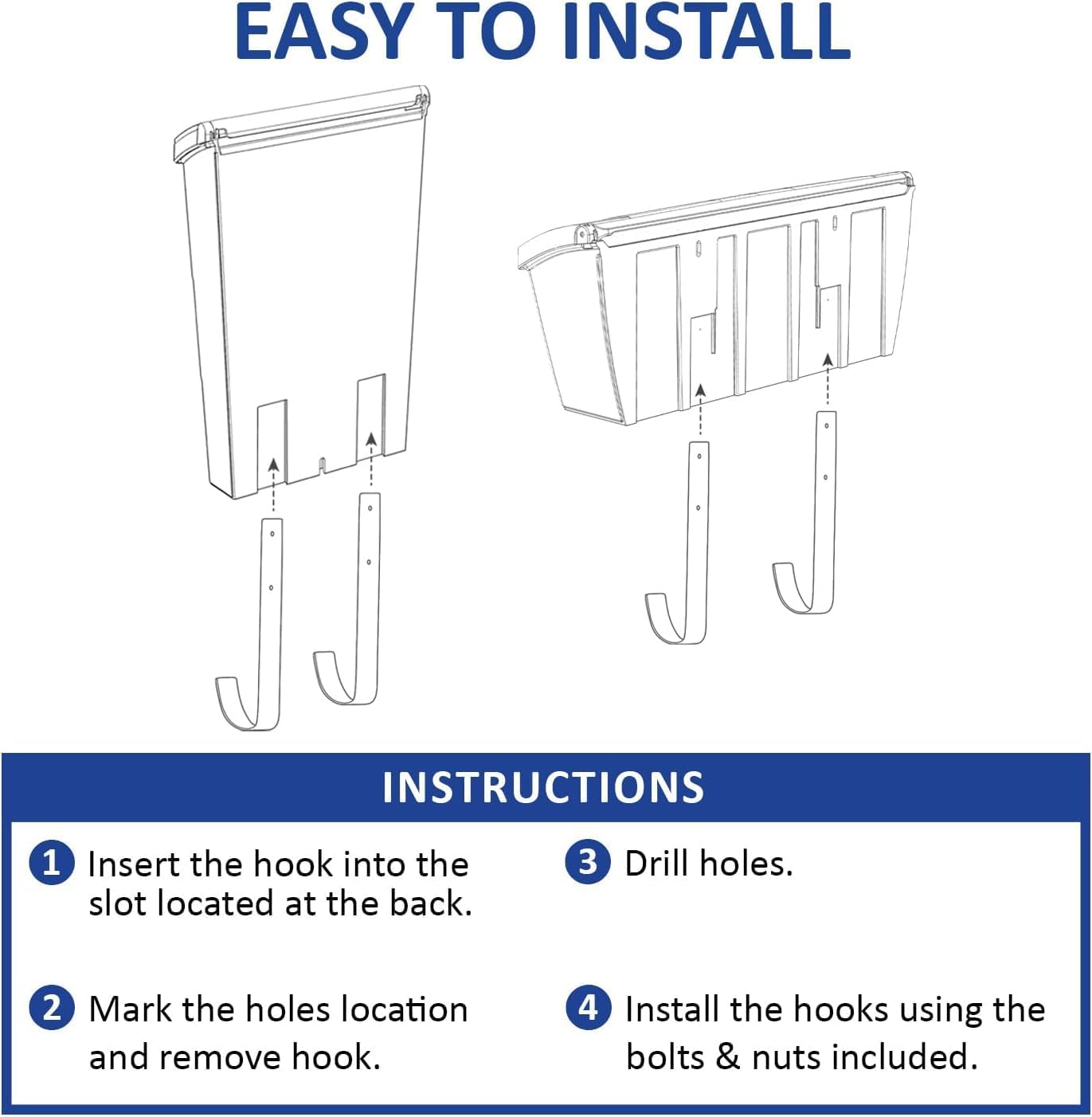 White Plastic Horizontal Mailbox with Newspaper Hook E992394