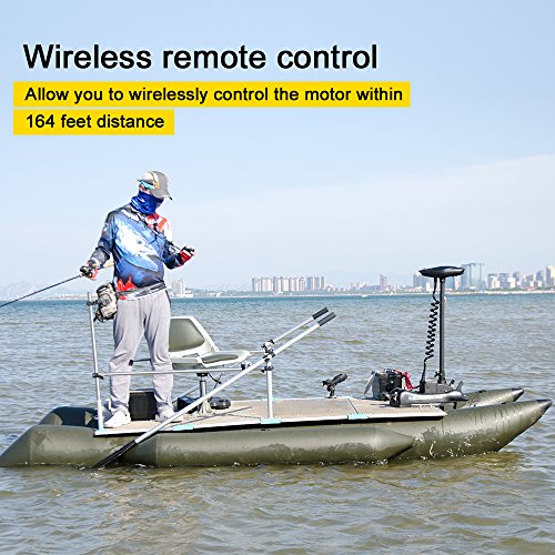 Black 12V 55lbs 48 inch Bow Mount Electric Trolling Motor with Foot Control X877