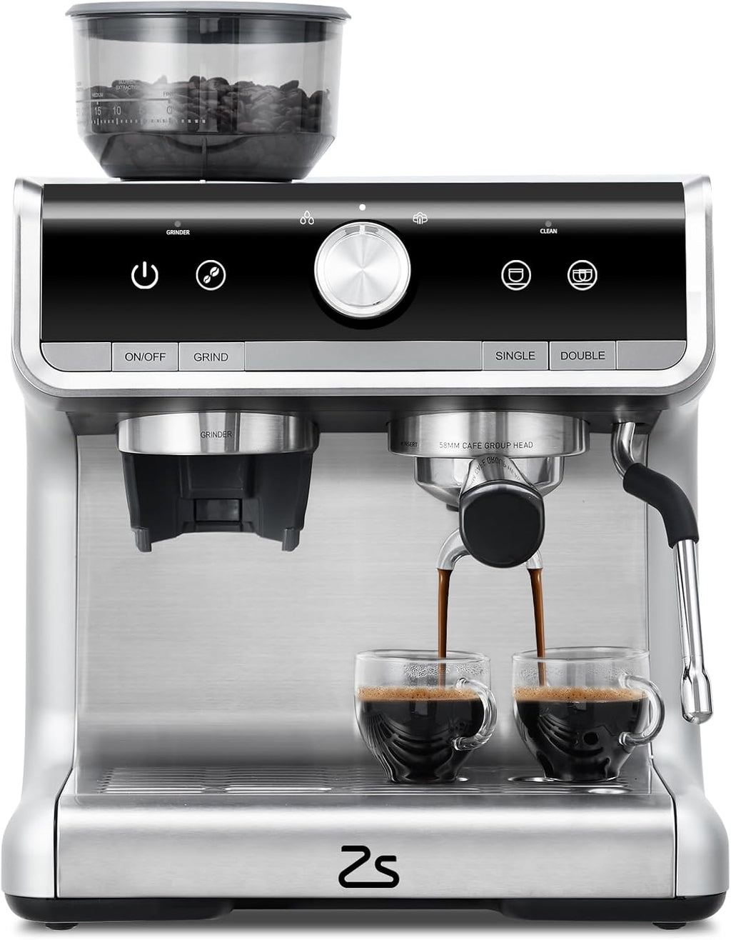 Stainless Steel Espresso Maker 20 Bar Pressure 2.8L Water Tank W334199