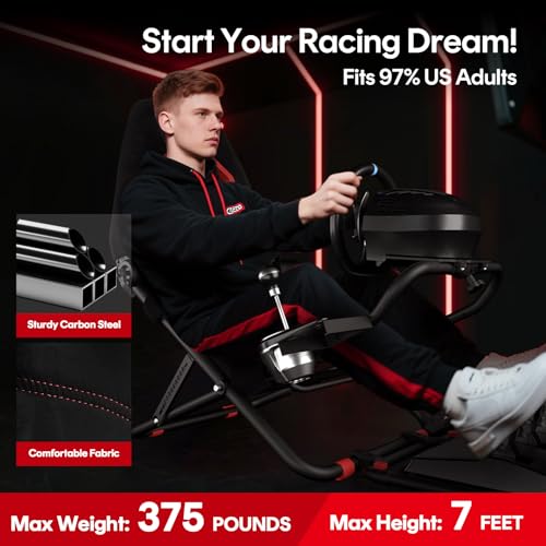 Foldable Racing Simulator Cockpit (Black) N603797