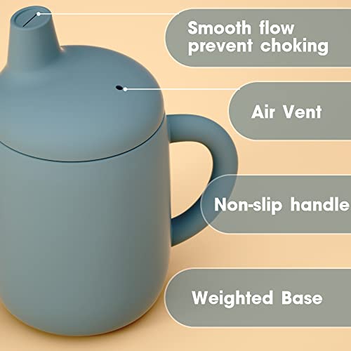 Sippy Cups 7OZ, Silicone Straw Cup G953608