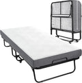 Folding Bed with 5.2" Thick Memory Foam Mattress, 79 * 35inch, Metal Folding Frame M845
