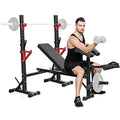 Weight Bench with Squat Rack, Adjustable Bench, Foldable Bench & Barbell Rack Stand, 660Lbs K8003