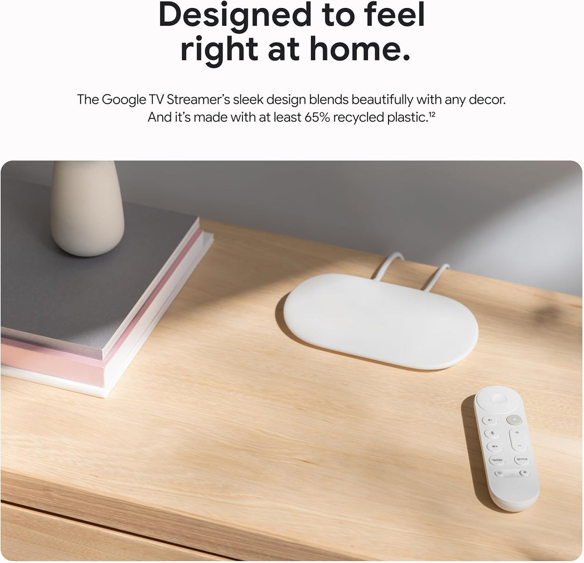 Porcelain 4K Google TV Streamer with Voice Search Remote Y274