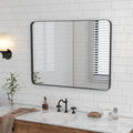 Gold 24 x 36 Inch Metal Framed Rounded Rectangle Vanity Mirror N9829