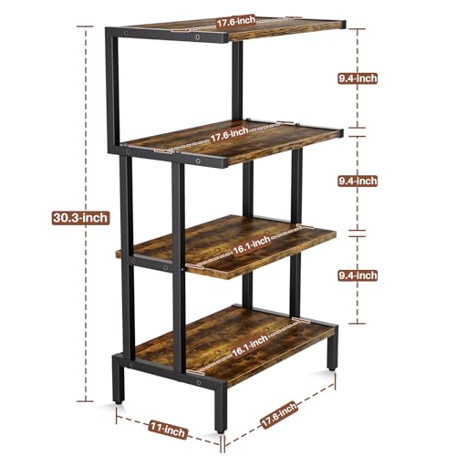 4-Tier Game Console Stand with Storage Shelves C35697