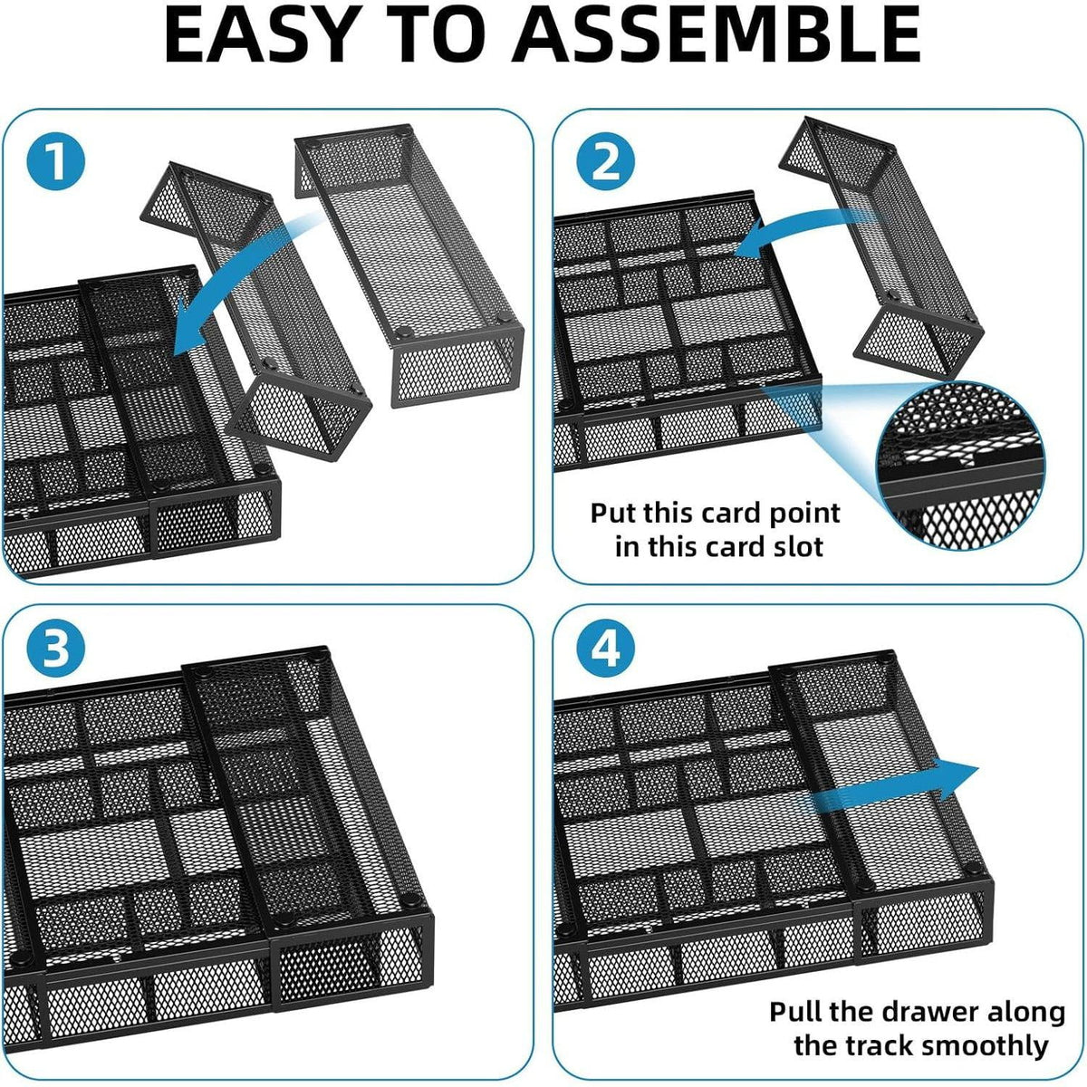 Mesh Drawer Organizer with 10 Adjustable Compartments D40867