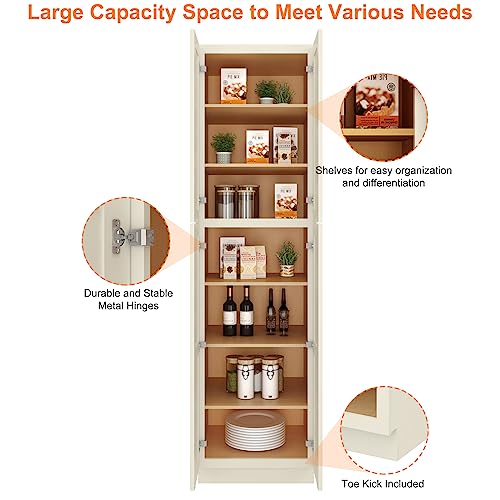 96" Tall Storage Cabinet with 2 Doors and 5 Adjustable Shelves M379