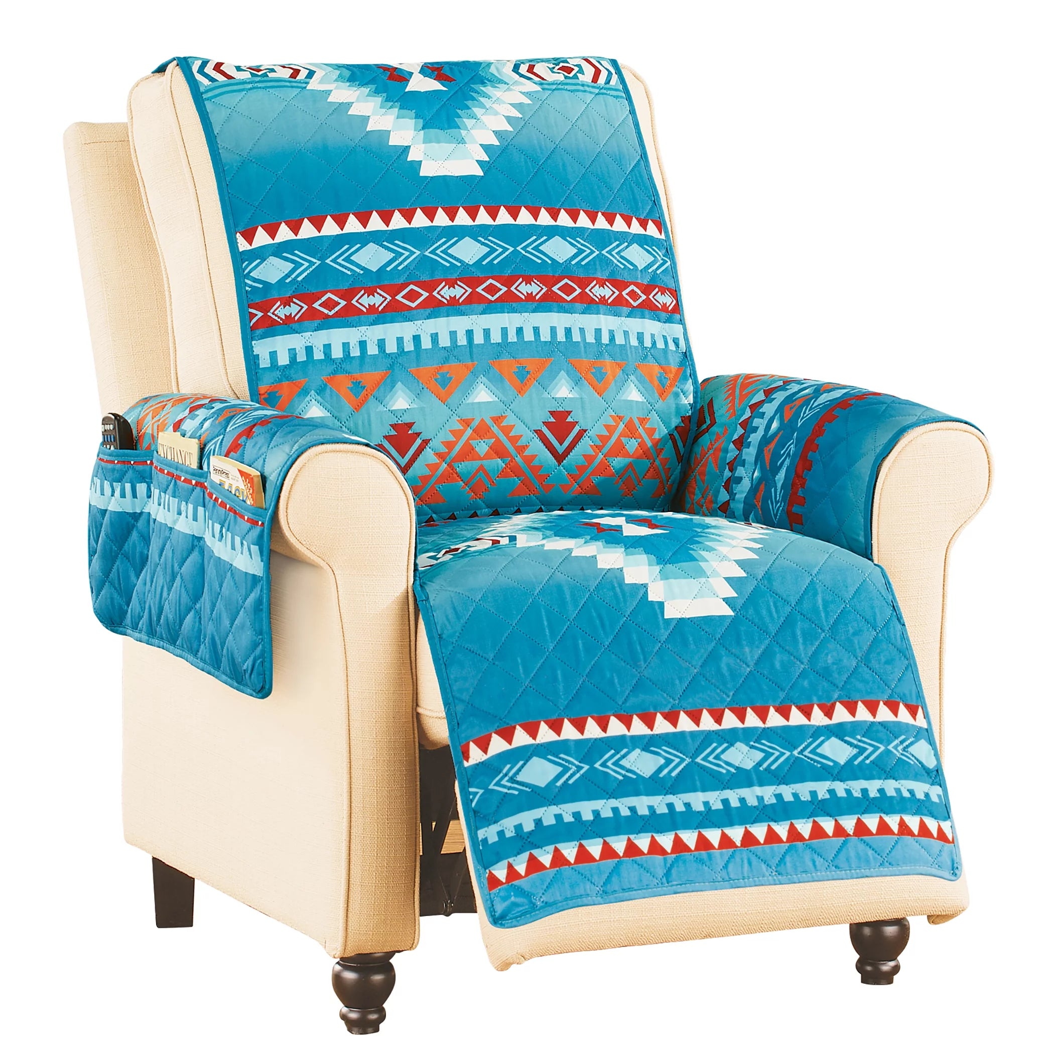 Quilted Turquoise Southwest Furniture Cover M9577
