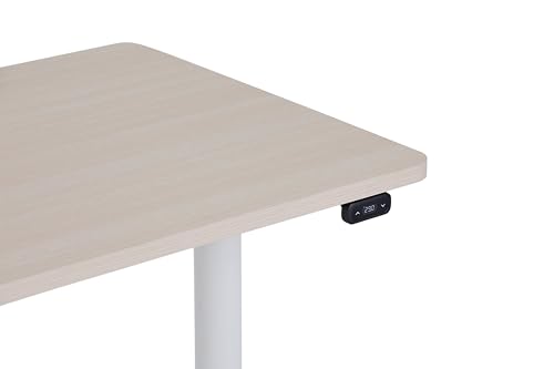White Base & Light Oak Top Height-Adjustable Desk T741403