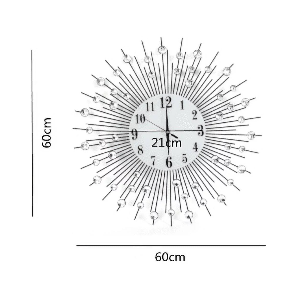 Large Wall Clocks 24 in Modern 3D Crystal Diamond Decorative D23959