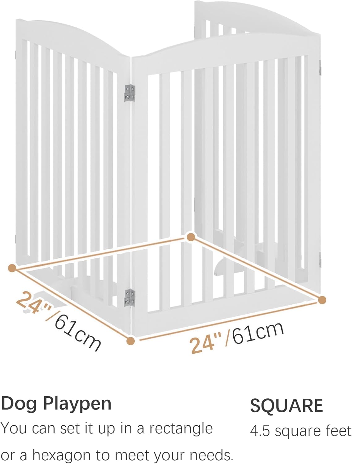 White 72" Tall 30" Wooden Pet Gate A464
