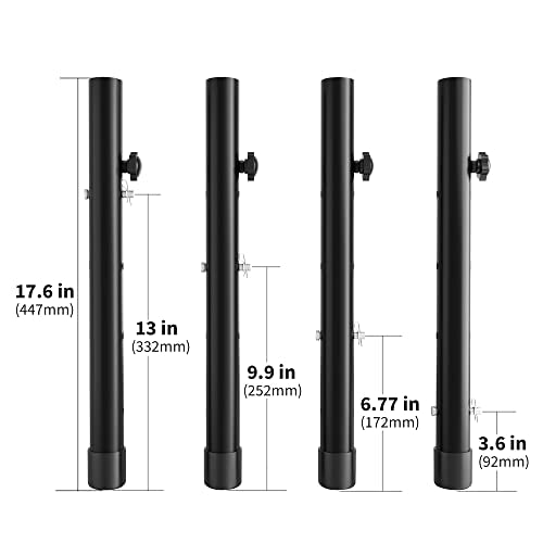 4 Pack Adjustable Metal Table Leg Extenders for Folding Tables, 3.6"/5.23"(7.8in) U2707