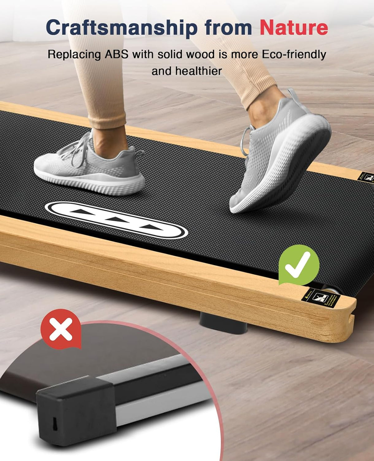 Wood Walking Pad with Incline Under Desk Treadmill S608539