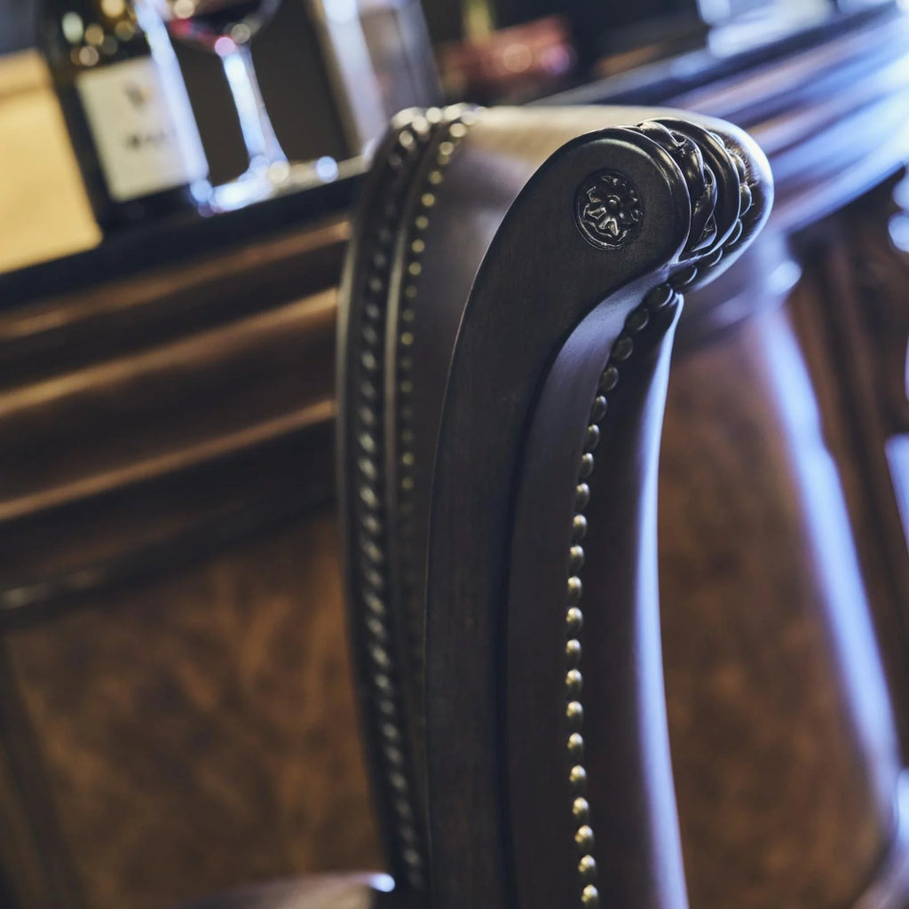 Walnut Wood Counter Height Swivel Barstool S465981