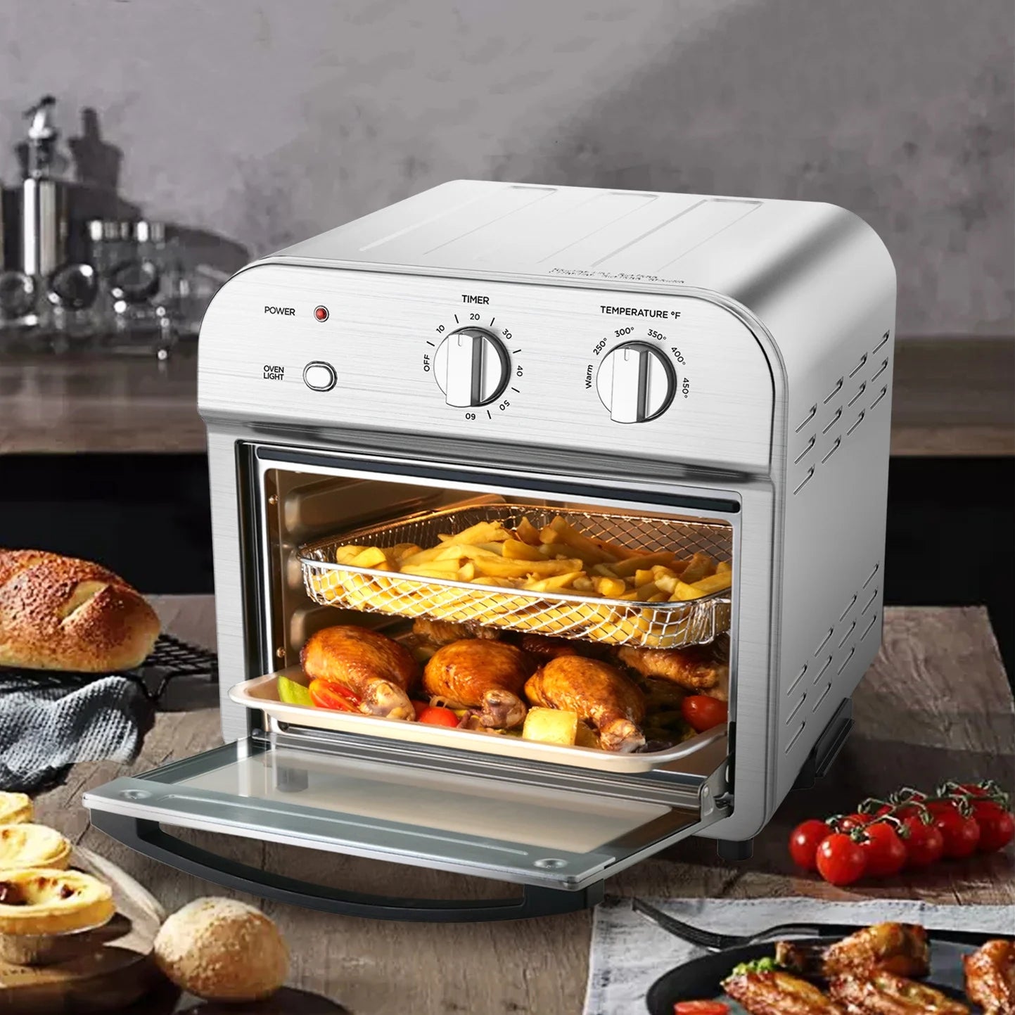 11Qt 1500W Stainless Steel Air Fryer Oven B93437