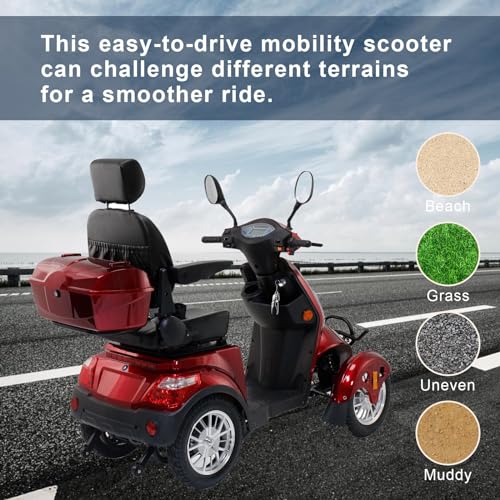 Red 800W All Terrain Heavy Duty Mobility Scooter Q4829