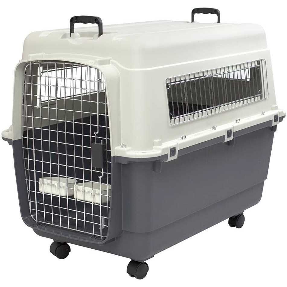 Plastic Kennels Rolling Plastic Wire Door Travel Dog Crate Y971443