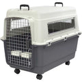 Plastic Kennels Rolling Plastic Wire Door Travel Dog Crate Y971443