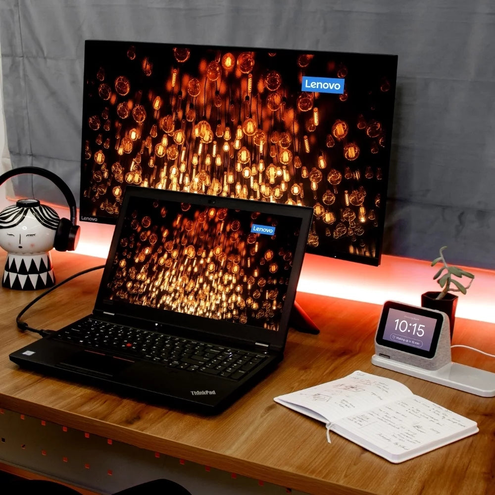 Heather Grey Smart Clock with Wireless Charging Dock P76808