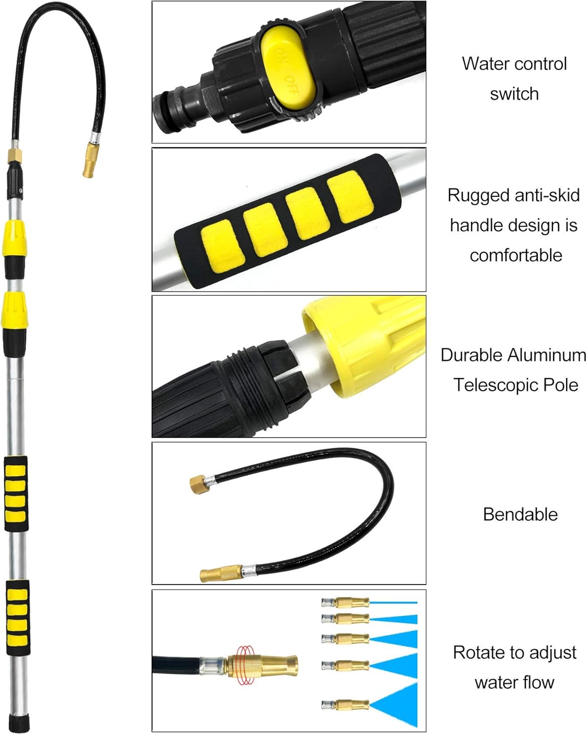 12FT Telescoping Gutter Cleaning Wand Kit Pack of 2 T5237
