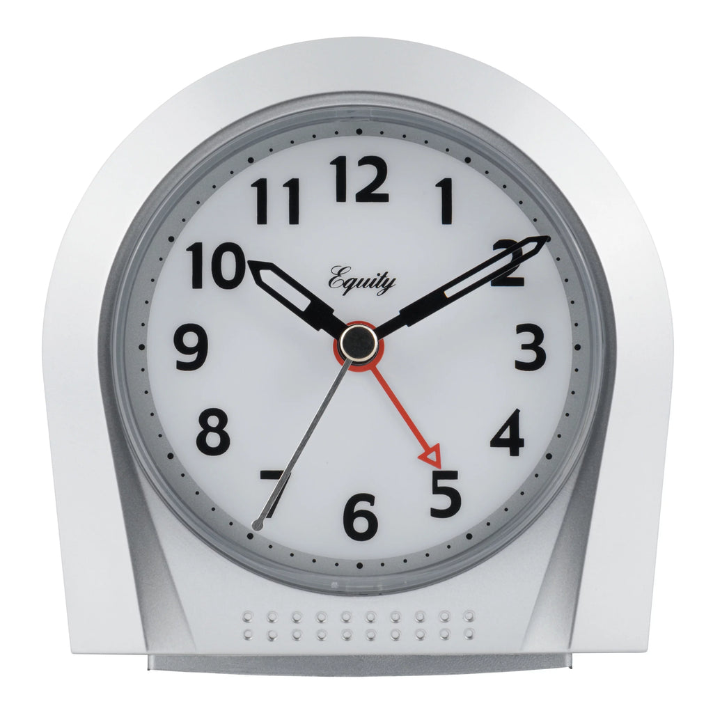 Silver Silent Sweep Night Vision Alarm Tabletop Clock Z661