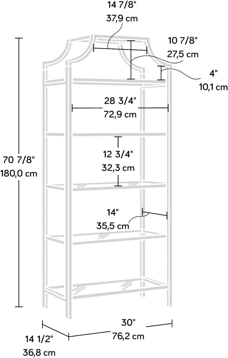 Satin Gold Bookcase K753918