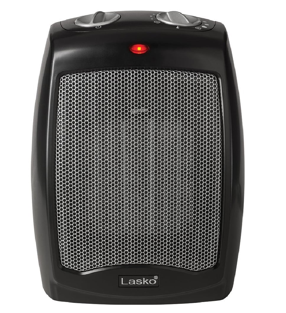 Black Ceramic Heater with Adjustable Thermostat S413